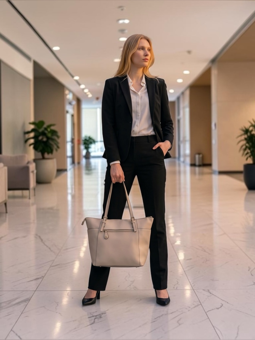 Elegant Light Gray Women's Tote Bag